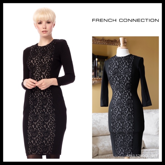 FRENCH CONNECTION BLACK COCKTAIL MINI DRESS A2C - Picture 8 of 8